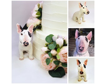 Custom Wedding Cake Topper with Dog, Wedding Gift Sculpture for Dog Lovers - 5 Inch