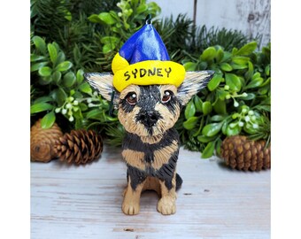Custom Pet Ornament: Handmade Clay Pet Portrait, Personalized Keepsake for Dog and Cat Lovers