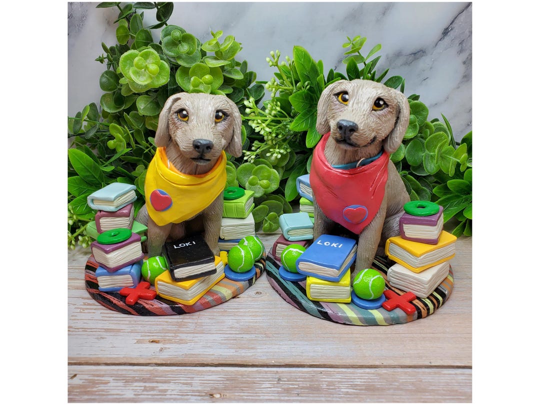Custom Pet Memorial Sculpture: Handmade Polymer Clay Dog Portrait ...