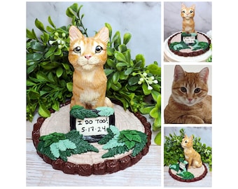 Personalized Cat Wedding Cake Topper Sculpture Gift for Cat Lovers - 3 Inch