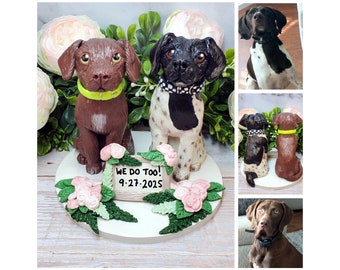 Custom Cake Topper with dog, custom pet sculpture - 3 Inch