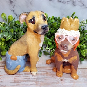 Custom Dog Sculpture: Handmade Clay Pet Portrait Figurine
