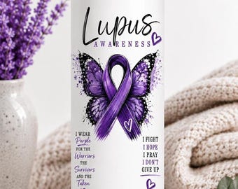 Lupus Awareness Graphic - Purple Ribbon for Custom Printing