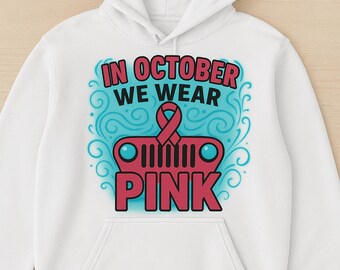 Pink Jeep Breast Cancer Awareness PNG: Airbrush Design (Digital Download)