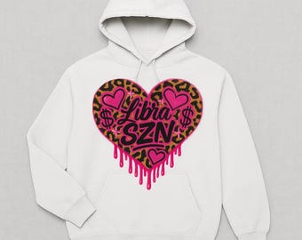 Libra Zodiac Leopard Drip Heart: Astrology Graphic (Digital Download)