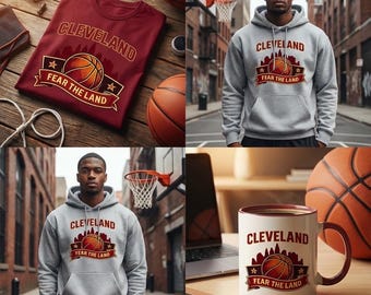 Projekt koszulki Cleveland Basketball: miejska sztuka uliczna w wersji cyfrowej