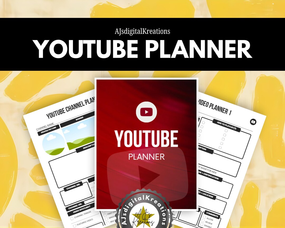 Youtube Planner: Content Calendar and Upload Tracker - Digital ...