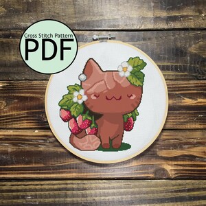 Clay Pot Cat Cross Stitch Pattern