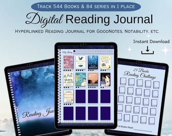 Digital Reading Journal, Portrait Reading Journal, Undated Book Tracker, Reading Tracker, Book Reading Journal, Log for Goodnotes on Ipad