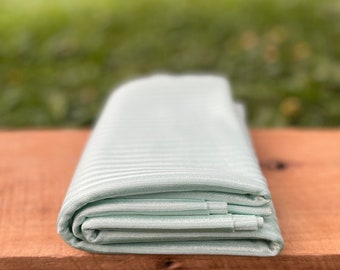 One and a Quarter Yards of Vintage Light Aqua Striped Fabric