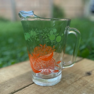Vintage Orange Juice Pitcher with Sliced Orange Motif