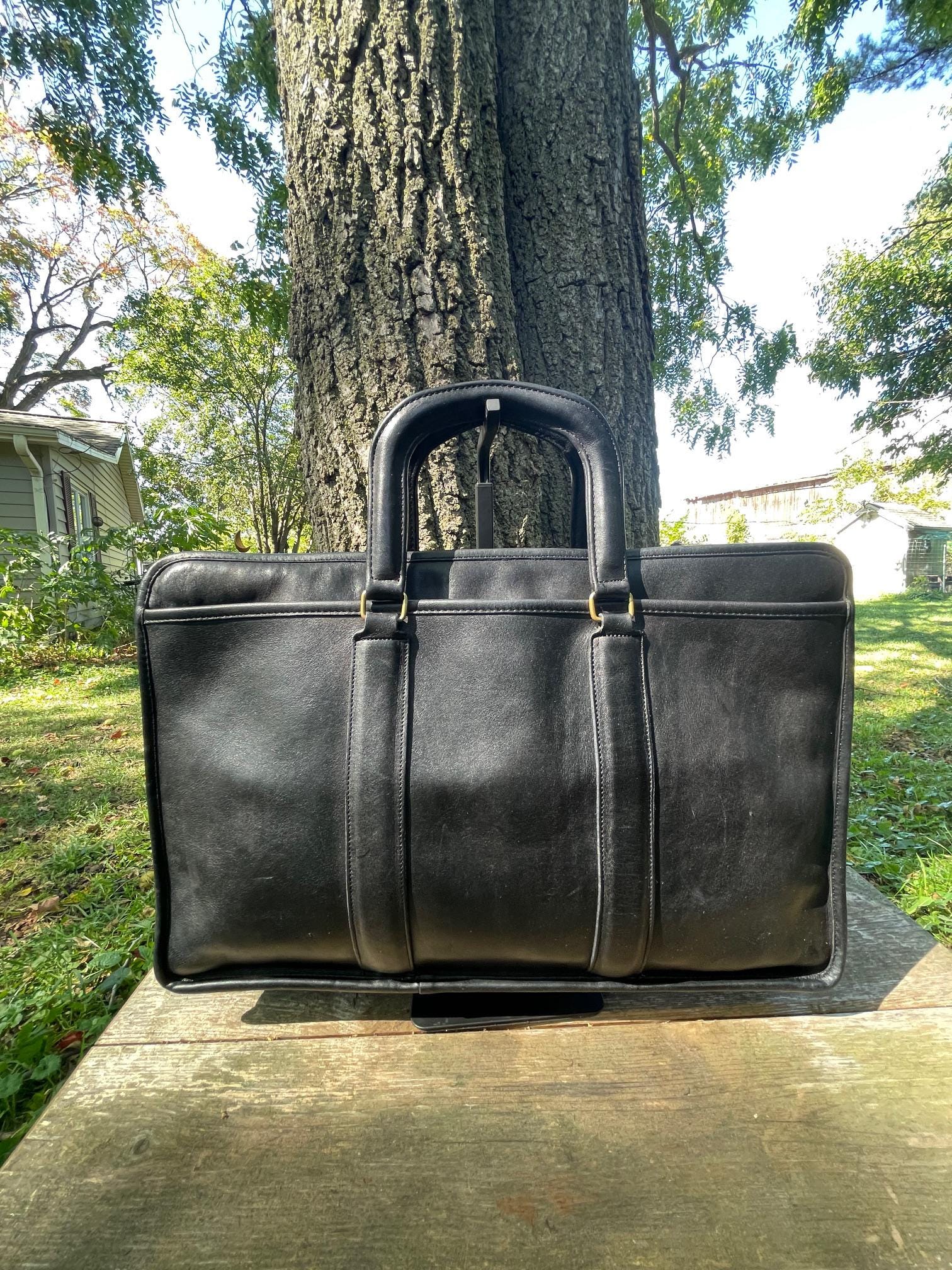 Vintage Black Coach Made in NYC Embassy Briefcase and Brass