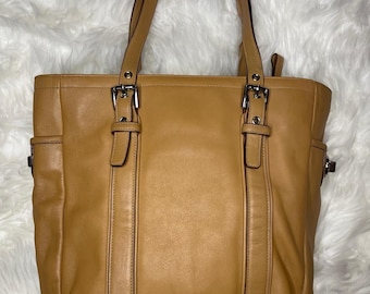 バッグ Vintage Coach USA Tote Bag Leather Camel Almost Vintage :) Coach 8E92 Camel Shoulder Tote Bag With