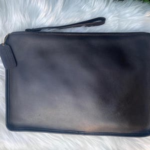 Vintage Black Coach NYC Glue-In Registration Portfolio Document Clutch with Original Hangtag