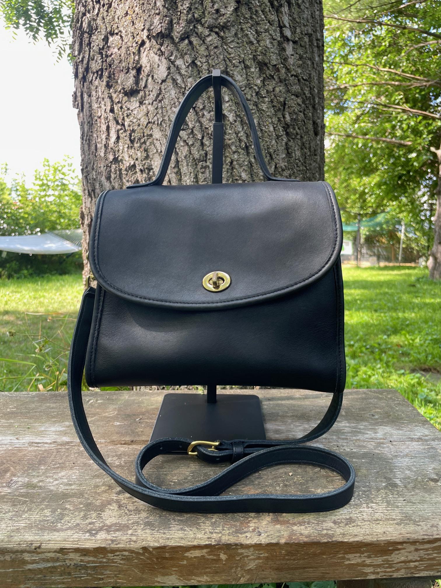 【希少】Old Coach hand bag brown　9977 Old Coach 9977 2Way Shoulder Bag Mocha Brown Vintage Made in