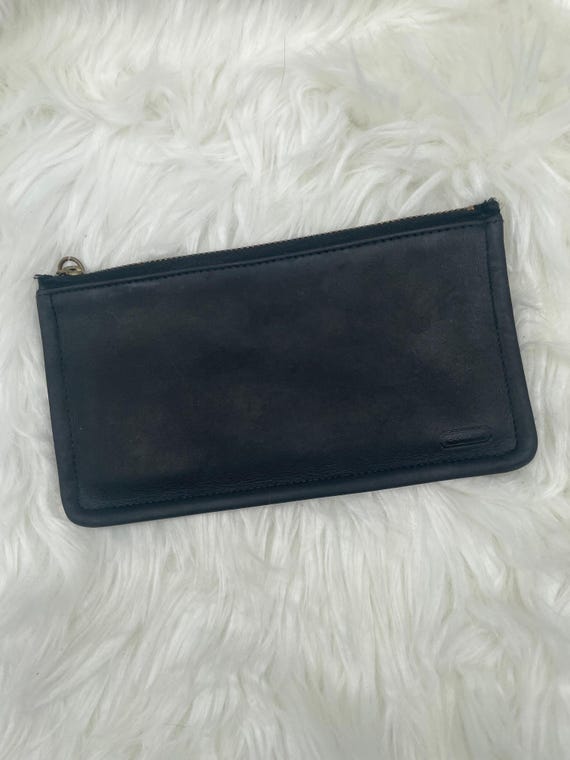 Vintage Black Coach Skinny Zip Utility Pouch With Striped