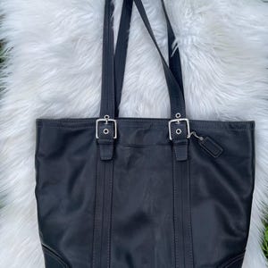 Vintage Coach Hamptons Tote with Nickel Hardware and Original Hangtag - Number F10195