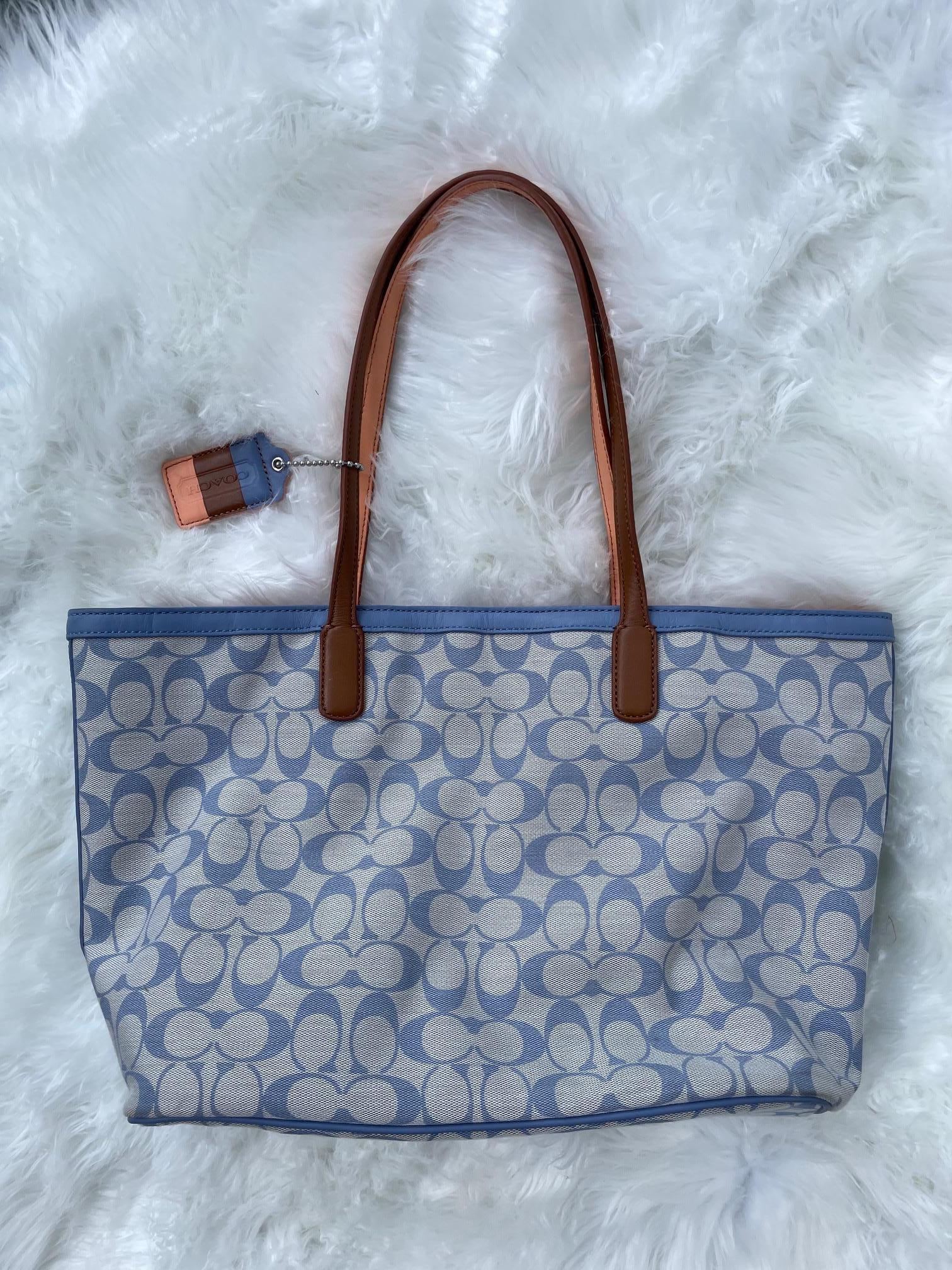 Vintage Coach Legacy Weekend Signature Zip Top Tote Bag in