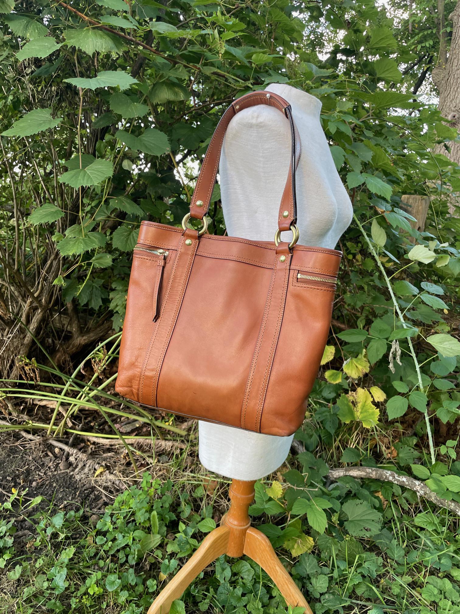 Vintage Coach 65th Anniversary Gigi Tote in Whiskey With Brass