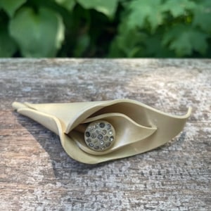 Art Deco Bakelite Calla Lily Brooch with Rhinestones