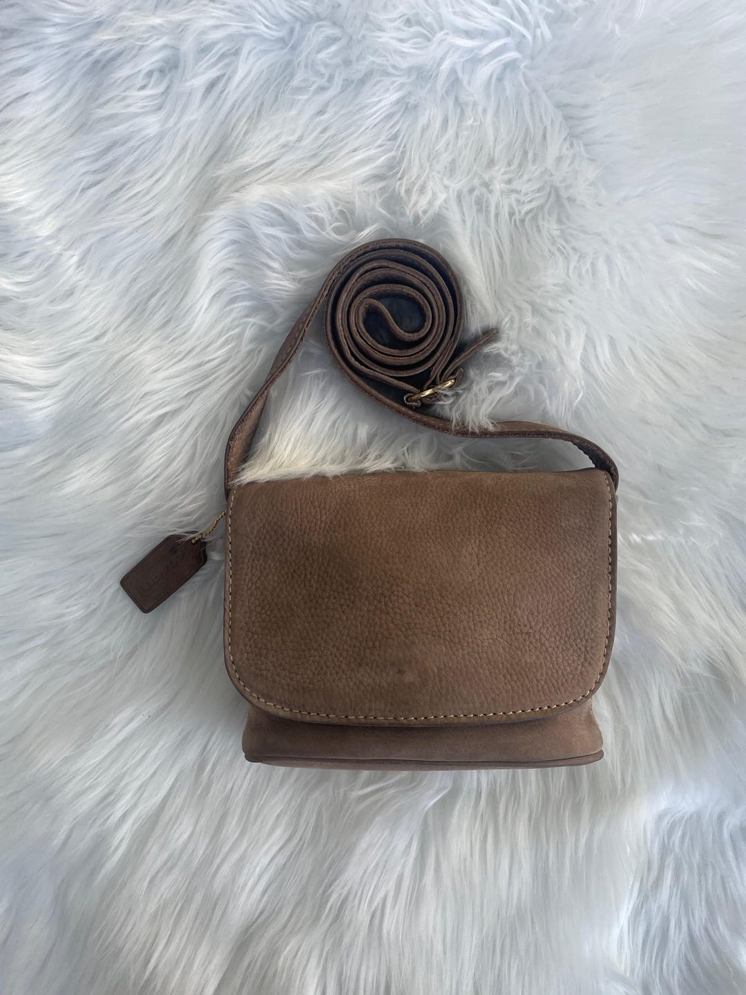 Vintage Nubuc Coach Sonoma Small Flap Crossbody / Shoulder Bag