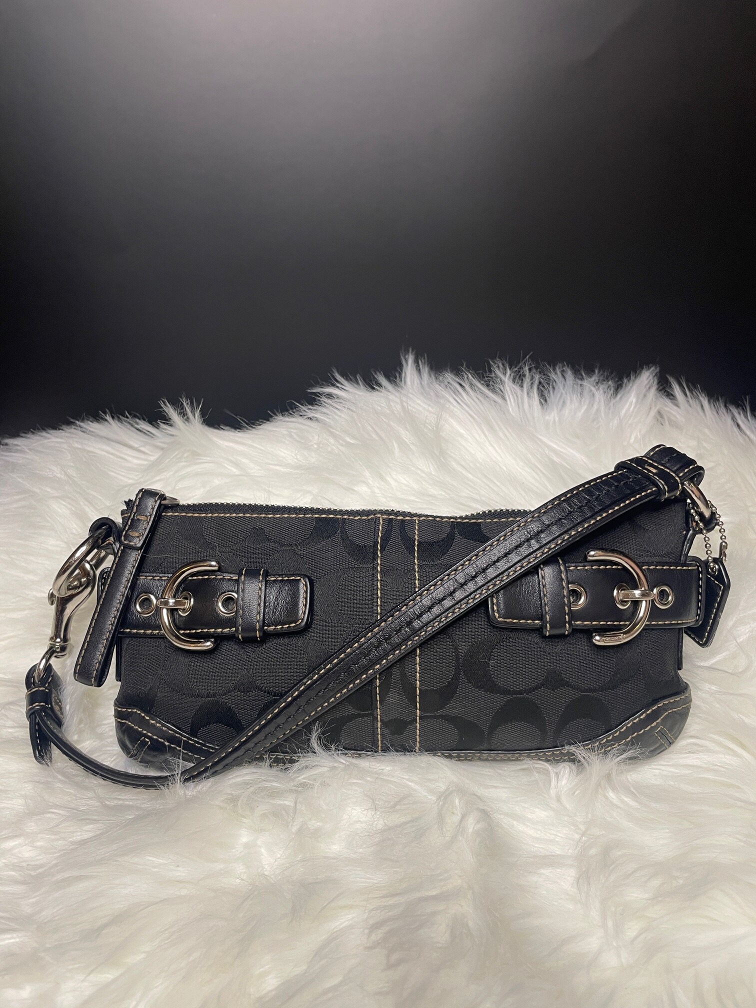 Coach Signature Demi Clutch 5107 in Black With Hangtag and Dust