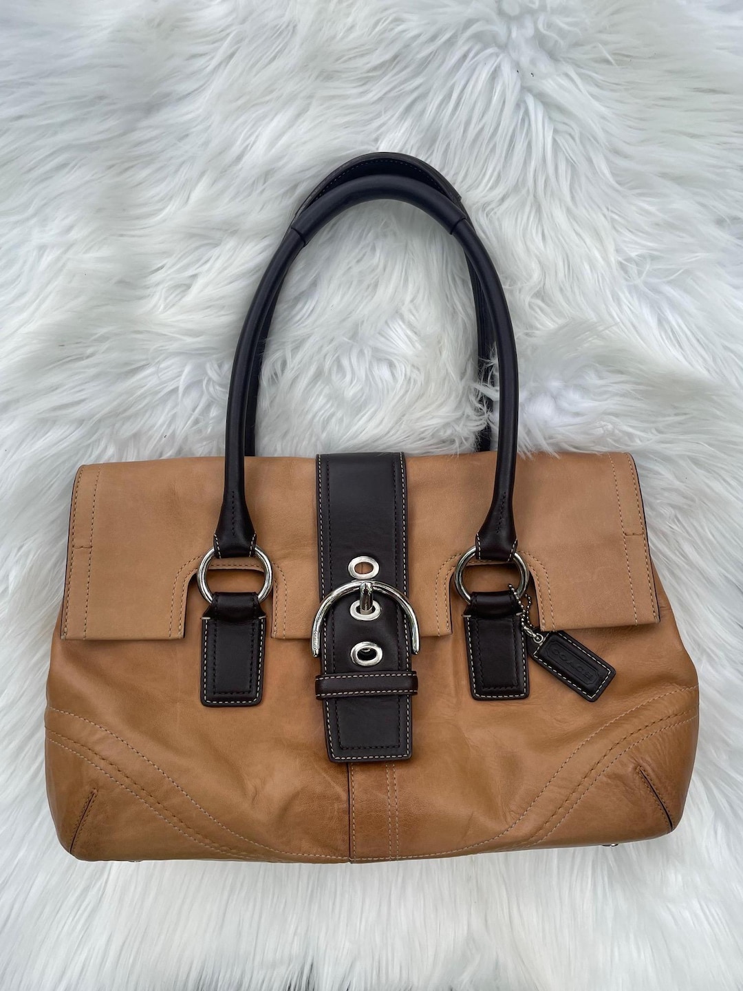 Coach Y2K Two-tone Soho Satchel With Nickel Hardware and Original
