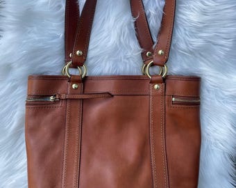 Vintage Coach 65th Anniversary Gigi Tote in Whiskey With Brass Vintage Coach 65th Anniversary Gigi Tote in Whiskey With Brass