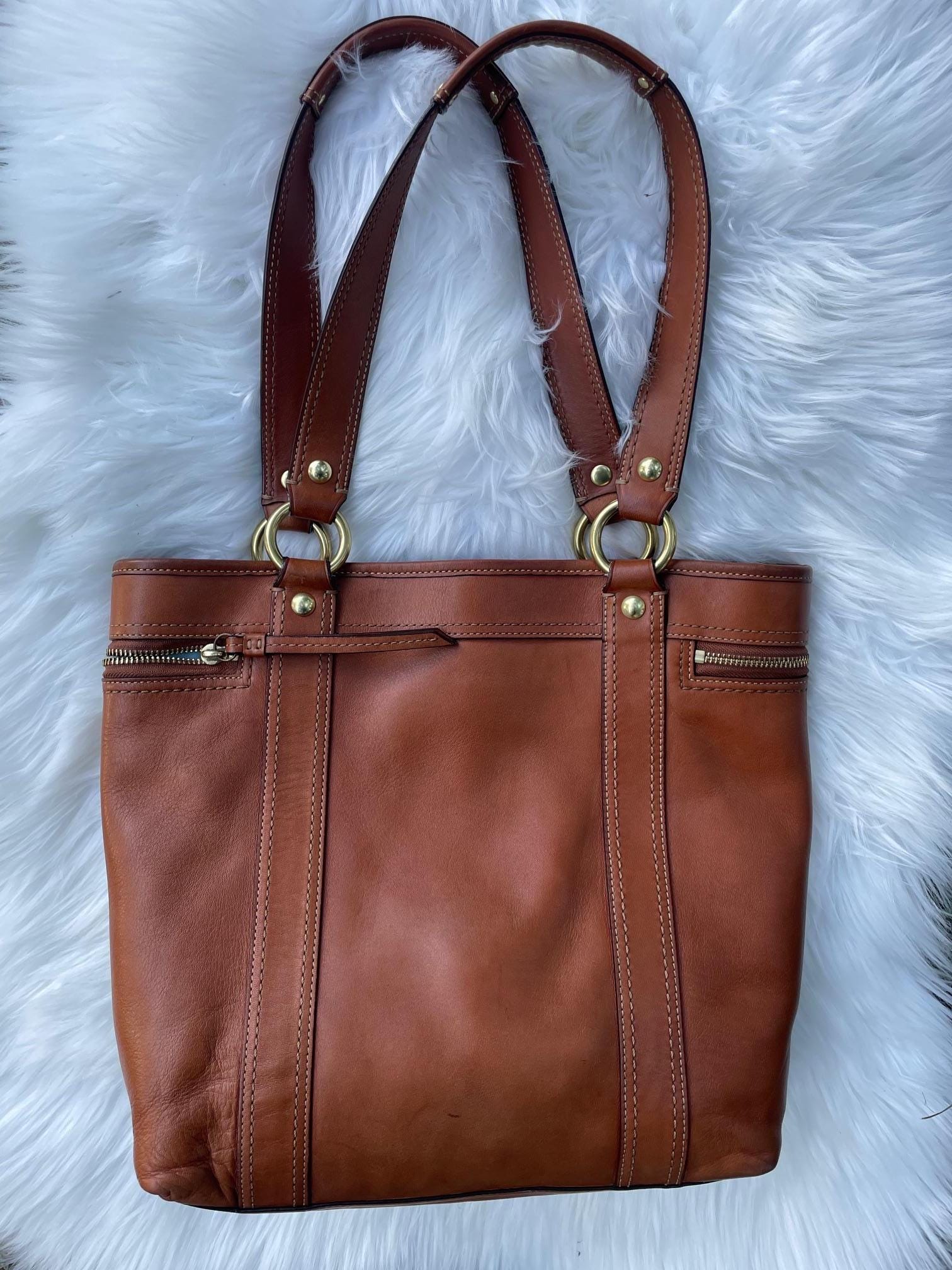 Vintage Coach 65th Anniversary Gigi Tote in Whiskey With Brass