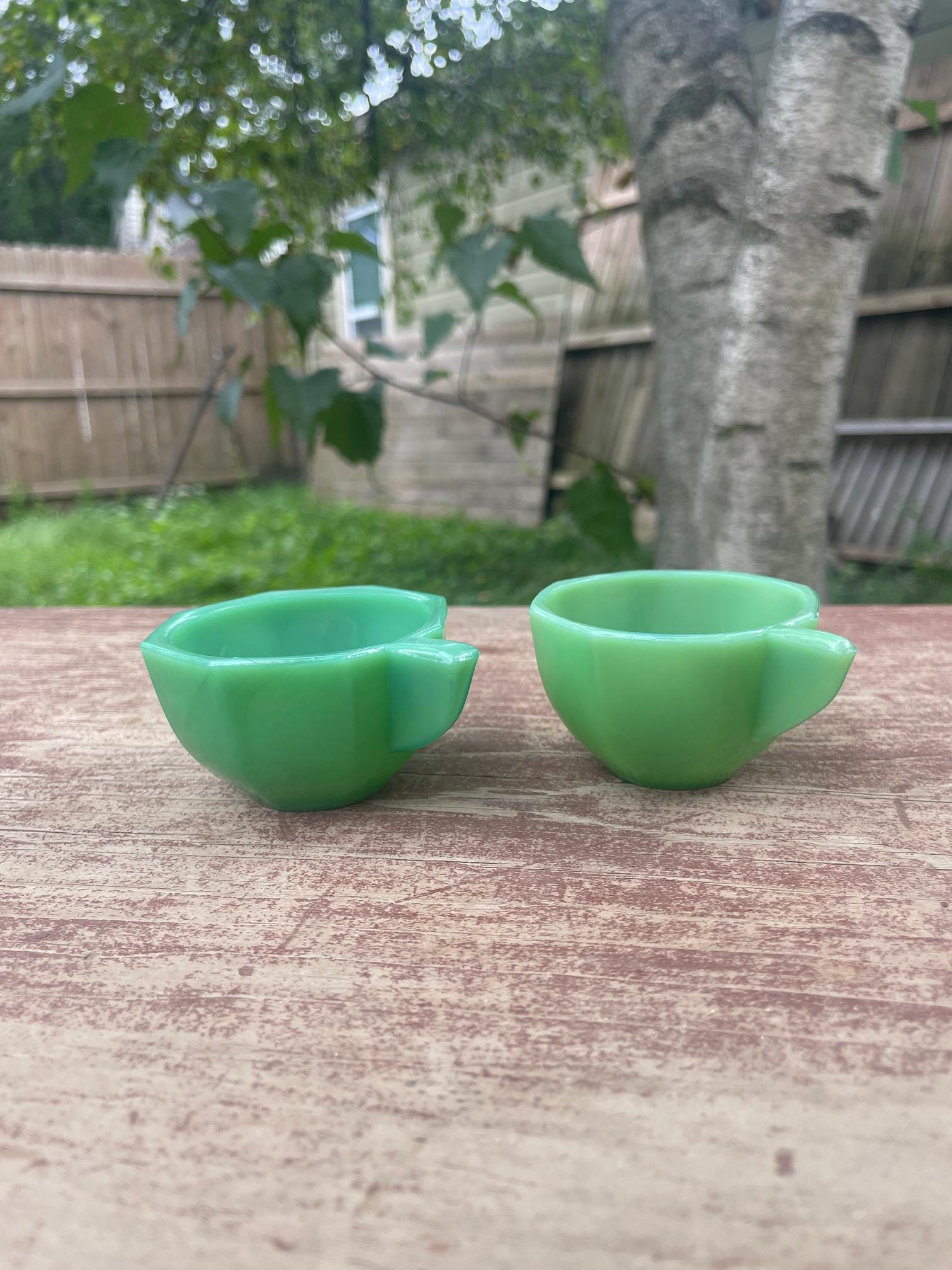 アクロ•アガットAkro Agate カップ＆ソーサー ミニチュア AKRO AGATE JADEITE CUP & SAUCER GREEN ANTIQUE TEA CHILD