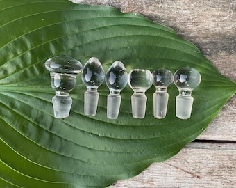 Vintage Hand Blown Glass Stoppers - Various Styles and Sizes - Sold Separately
