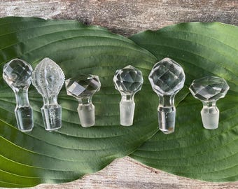 Vintage Hand Blown Glass Stoppers - Various Styles and Sizes - Sold Separately