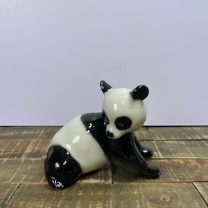 Vintage Lomonosov Porcelain/Imperial Porcelain Factory (LFZ) Panda Figurine - Made in USSR