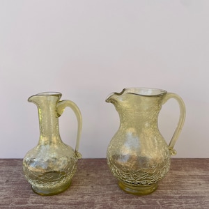 Vintage Crackle Light Amber Pitchers - Sold Separately