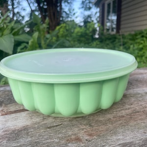 Vintage Mint Green Tupperware Jello Mold - Base, Inner and Lid