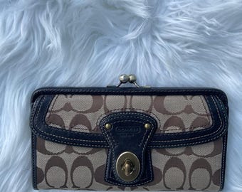 Vintage Coach Y2K Legacy Ali Mahogany Suede With Metallic