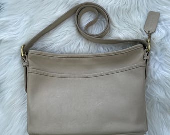 Vintage Coach Worth Bag in Bone with Brass Hardware and Original Hangtag - Number 4143