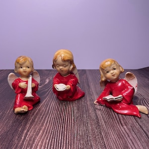 Vintage L&M Japan Christmas Angel Figurines