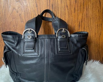 希少✨Vintage Coach Double Pocket Tote Bag Coach soho double pockets - Gem