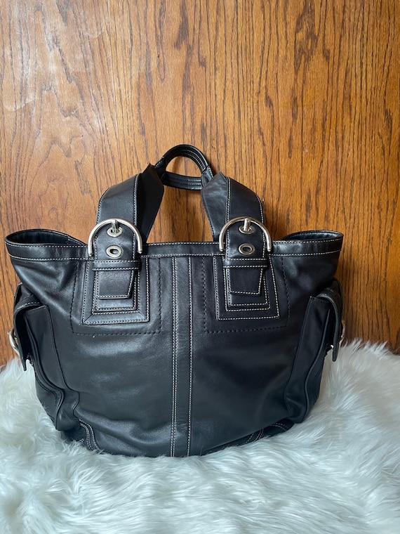 Vintage Coach Extra Large Carry-all Tote With Side Pockets