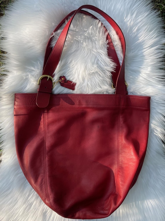 Vintage Red Coach Soho Bag With Original Hangtag and Brass