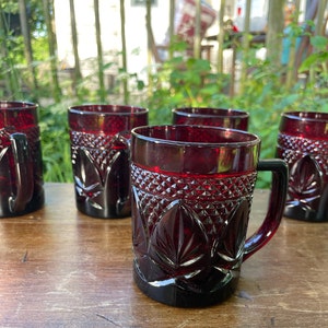 Vintage Ruby Cristal D'Arques Durand Mugs image 2