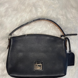 Borsa a tracolla in pelle vintage Dooney and Bourke Portofino - Nero