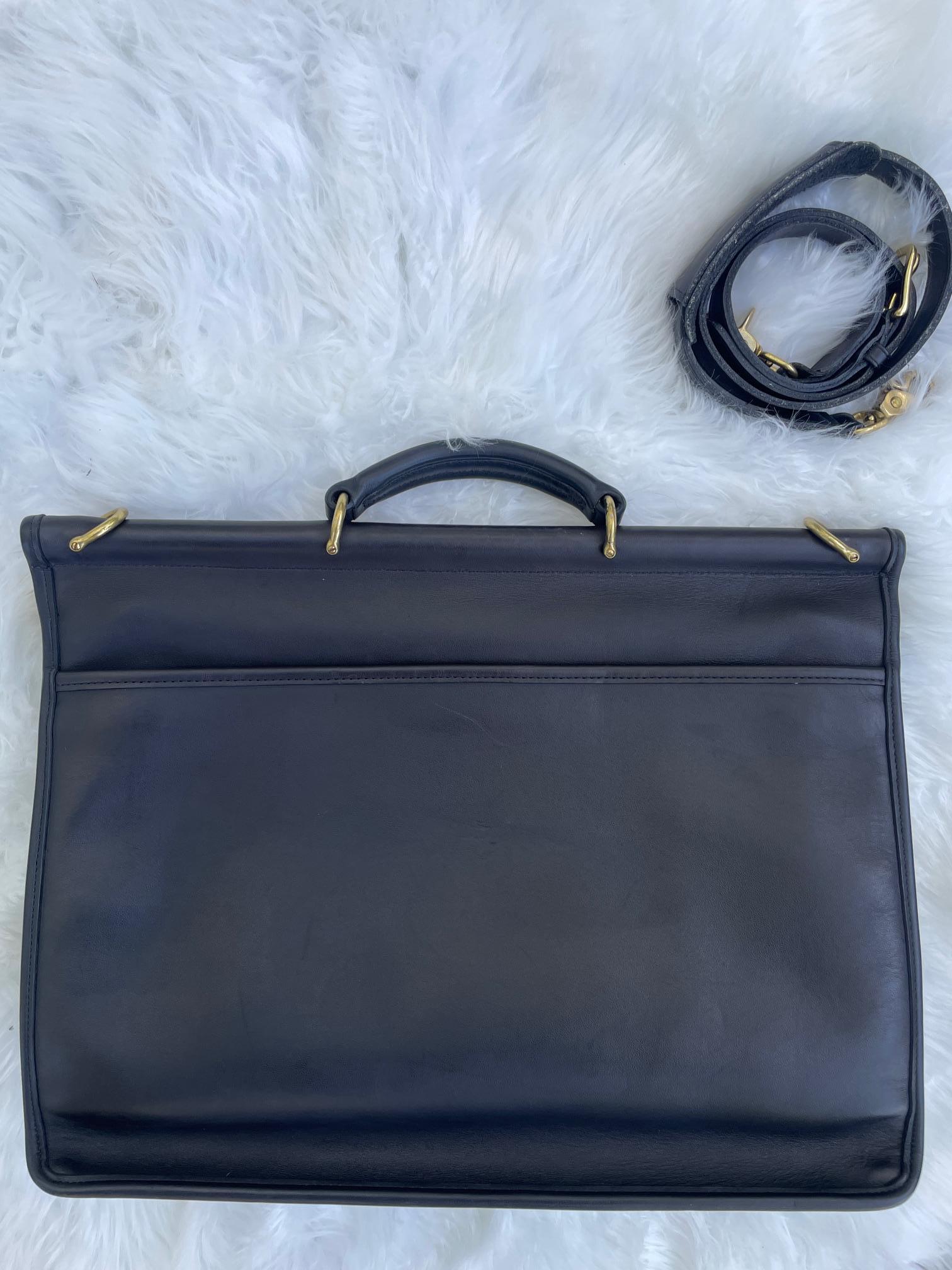 Vintage Black Coach Beekman Brief With Detachable Strap - Number
