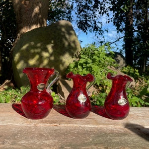 Vintage Kanawha Red Crackle Glass Pitchers - Sold Separately