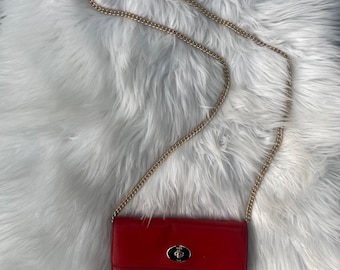 Vintage Coach Red Demi Hampton Shoulder Bag With Original Hangtag