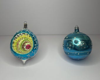 Vintage Glass Ornaments - Sold Separately - Indents, Mercury Glass, Stripes, Glitter