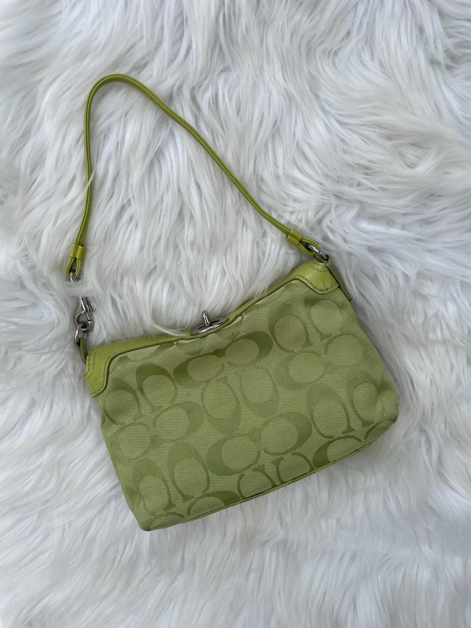 Vintage Y2K Coach Signature Lime Green Mini Bag - Etsy