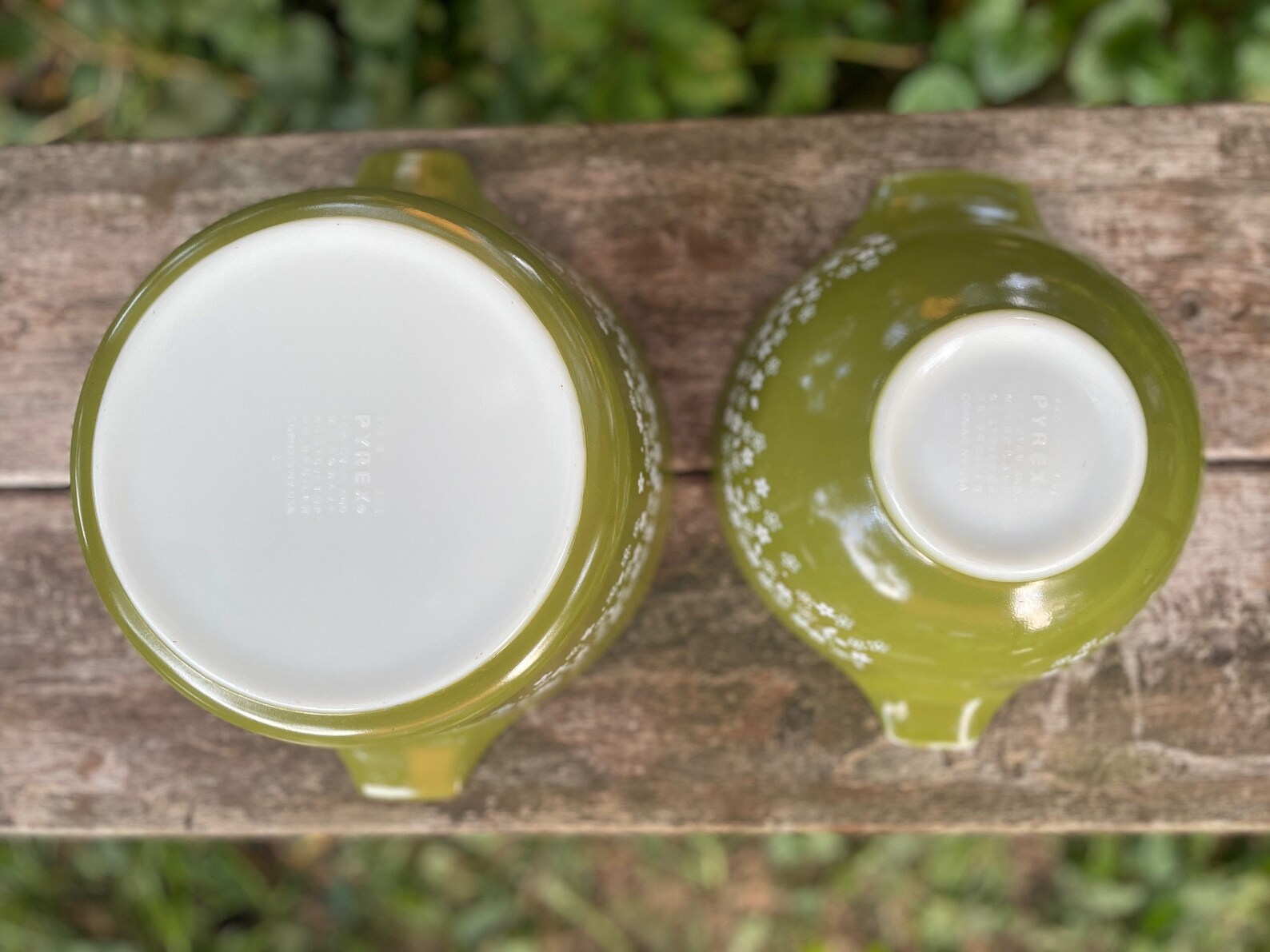 Vintage Pyrex Avocado Green Spring Blossoms Cinderella Bowl and ...