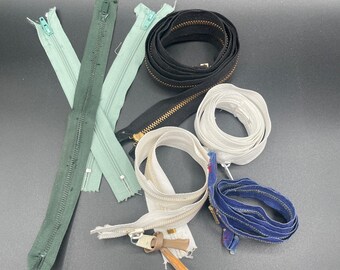 Vintage Lot of Miscellaneous Zippers